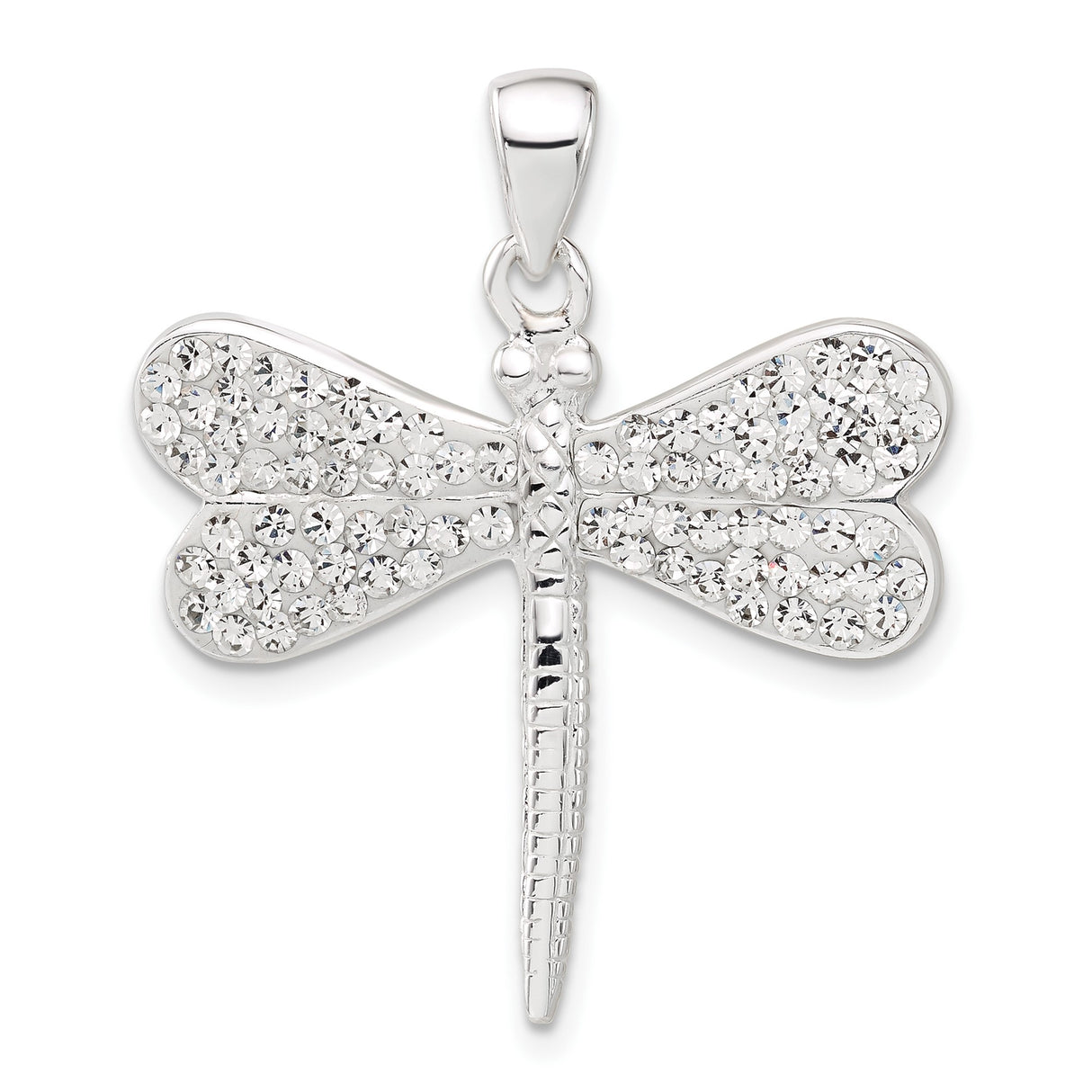 Sterling Silver Dragonfly Pendant with Crystal Wings, Nature-Inspired Boho Jewelry for Women