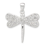 Sterling Silver Dragonfly Pendant with Crystal Wings, Nature-Inspired Boho Jewelry for Women