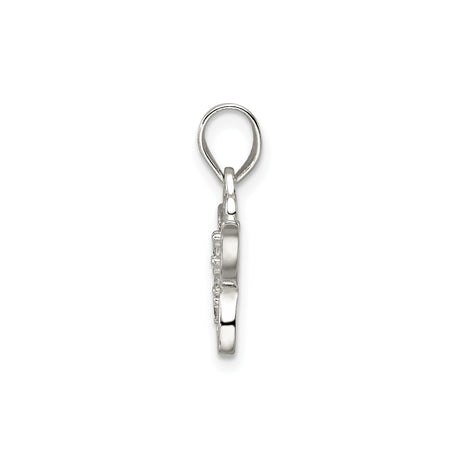 Sterling Silver Butterfly Pendant with Openwork Design and Cubic Zirconia Stones