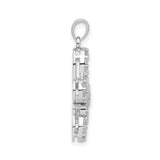 Sterling Silver Butterfly Pendant with Cubic Zirconia and Openwork Wings