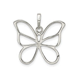 Sterling Silver Butterfly Pendant with Openwork Design, Nature-Inspired Charm for Women