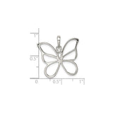 Sterling Silver Butterfly Pendant with Openwork Design, Nature-Inspired Charm for Women