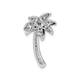 CZ Palm Tree Slide Charm Pendant in Real 925 Sterling Silver