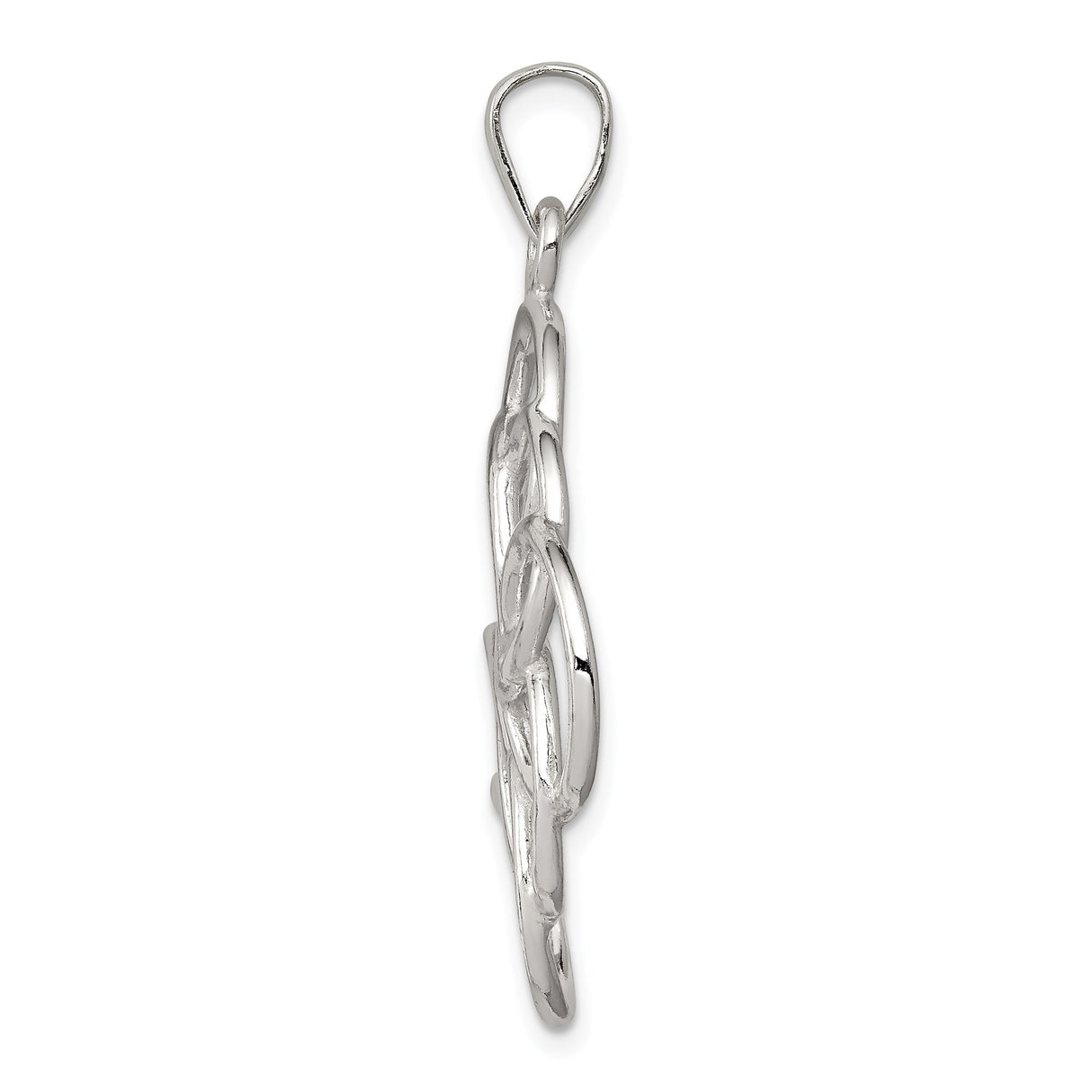 Sterling Silver Celtic Pendant with Interlocking Infinity Knot Design, Openwork Charm for Women