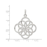 Sterling Silver Celtic Pendant with Interlocking Infinity Knot Design, Openwork Charm for Women