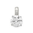 Sterling Silver Solitaire Pendant with Round Cut Cubic Zirconia in Four Prong Setting
