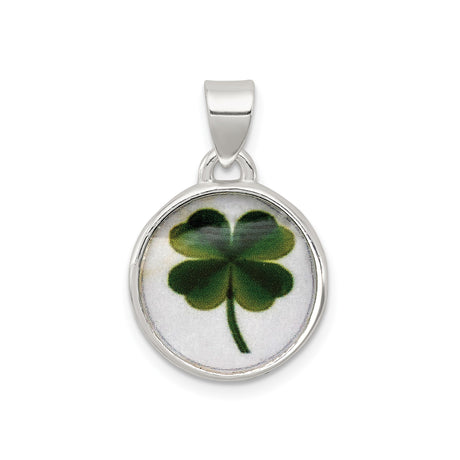 Sterling Silver Four Leaf Clover Pendant, Lucky Irish Charm, Celtic Unisex Jewelry
