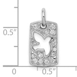 Sterling Silver Dove Pendant with Cutout Design and Cubic Zirconia, Christian Symbolic Jewelry