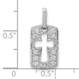 Faith CZ Open Cross Charm Pendant in Real 925 Sterling Silver