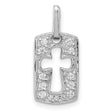 Faith CZ Open Cross Charm Pendant in Real 925 Sterling Silver