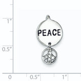 Sterling Silver Peace Pendant with Cubic Zirconia, Boho Harmony and Unity Symbol