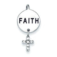 Faith CZ Cross Charm Pendant in Real 925 Sterling Silver