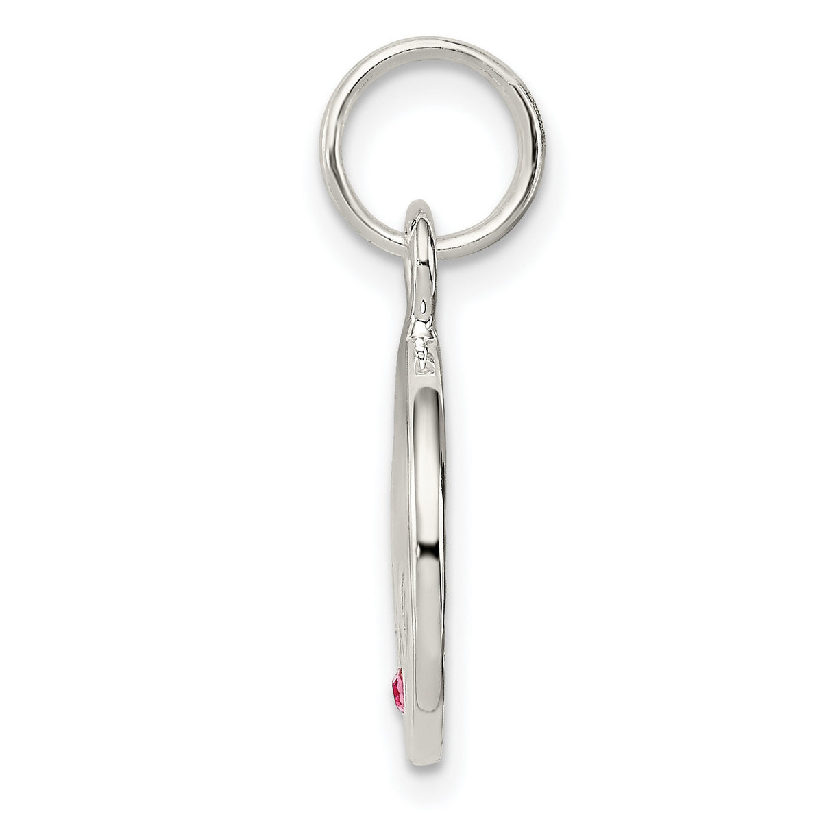 Sterling Silver Hope Pendant with Pink Cubic Zirconia Accent, Spiritual Symbolic Jewelry for Women
