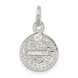 Sterling Silver Hope Pendant with Pink Cubic Zirconia Accent, Spiritual Symbolic Jewelry for Women