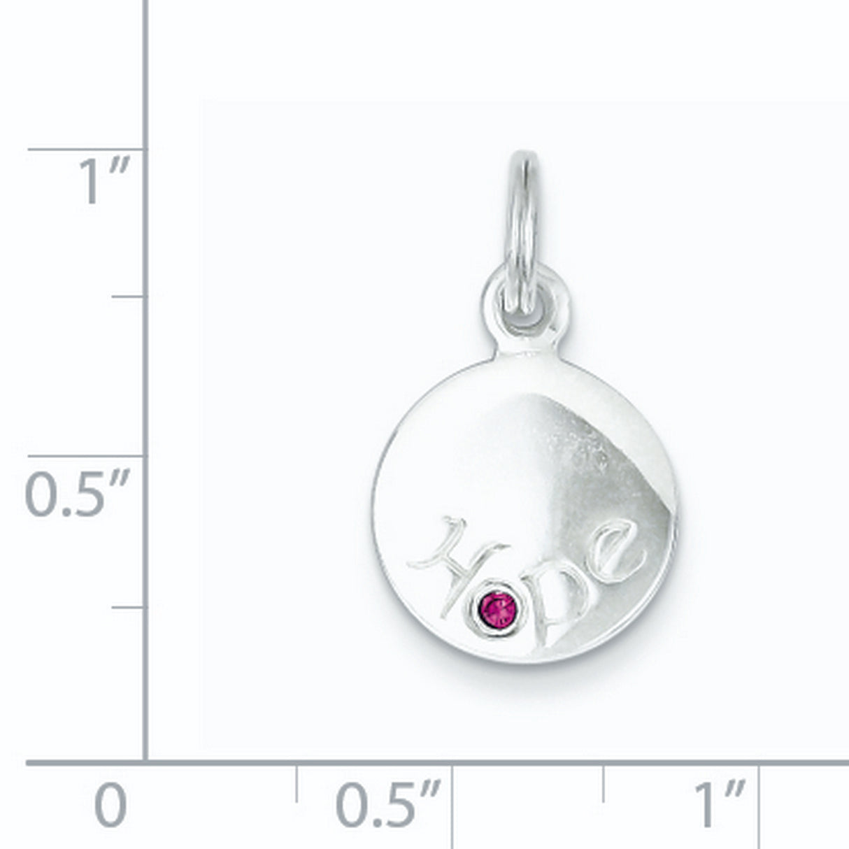 Sterling Silver Hope Pendant with Pink Cubic Zirconia Accent, Spiritual Symbolic Jewelry for Women