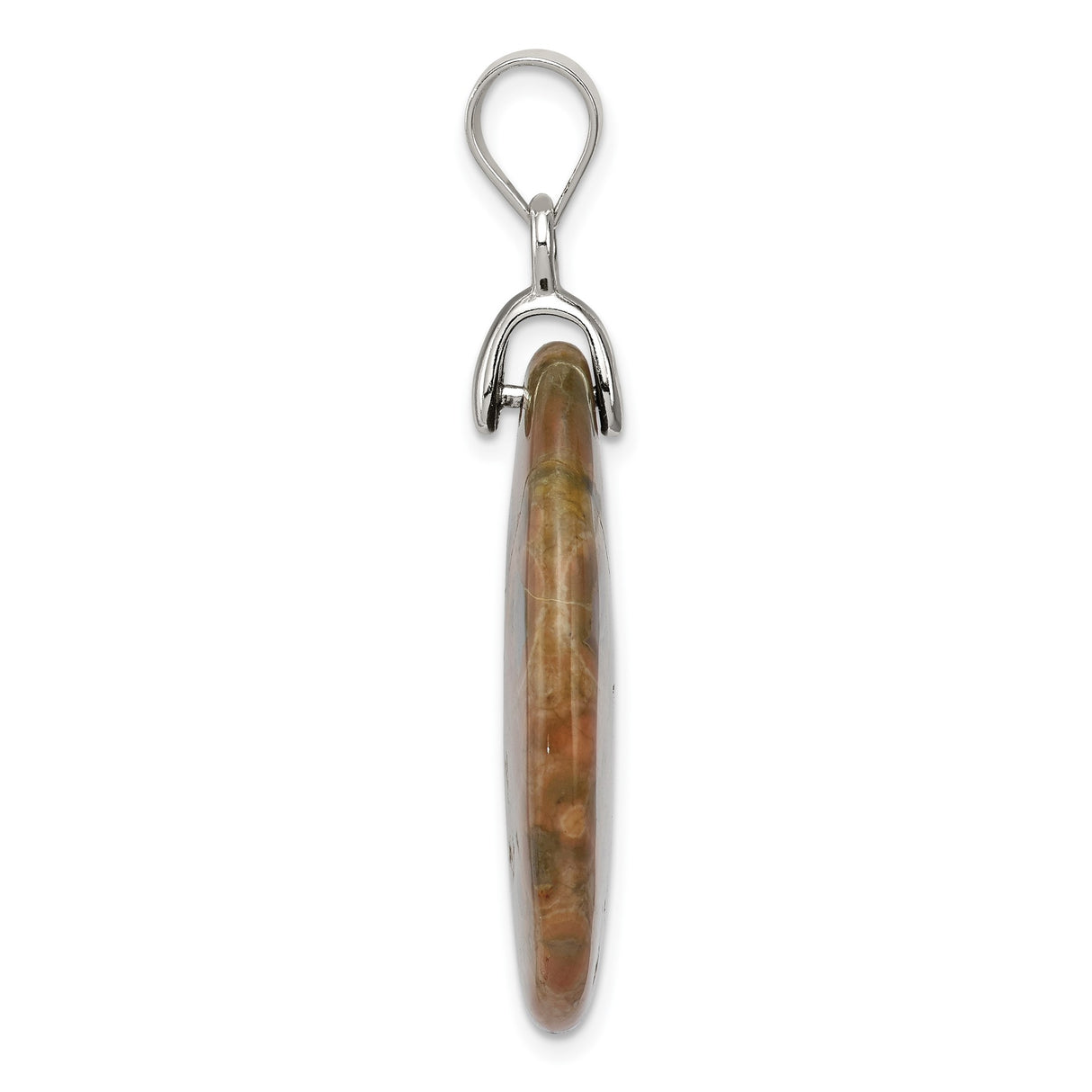Sterling Silver Teardrop Jasper Pendant, Boho Earthy Tones, Unisex Nature-Inspired Jewelry
