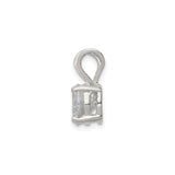 Sterling Silver Solitaire Pendant with Round Cut Cubic Zirconia, Classic Four Prong Setting