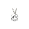 Sterling Silver Solitaire Pendant with Round Cut Cubic Zirconia, Classic Four Prong Setting