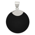 Sterling Silver Pendant with Black Onyx, Minimalist Round Design for Women or Unisex Wear