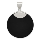 Sterling Silver Pendant with Black Onyx, Minimalist Round Design for Women or Unisex Wear