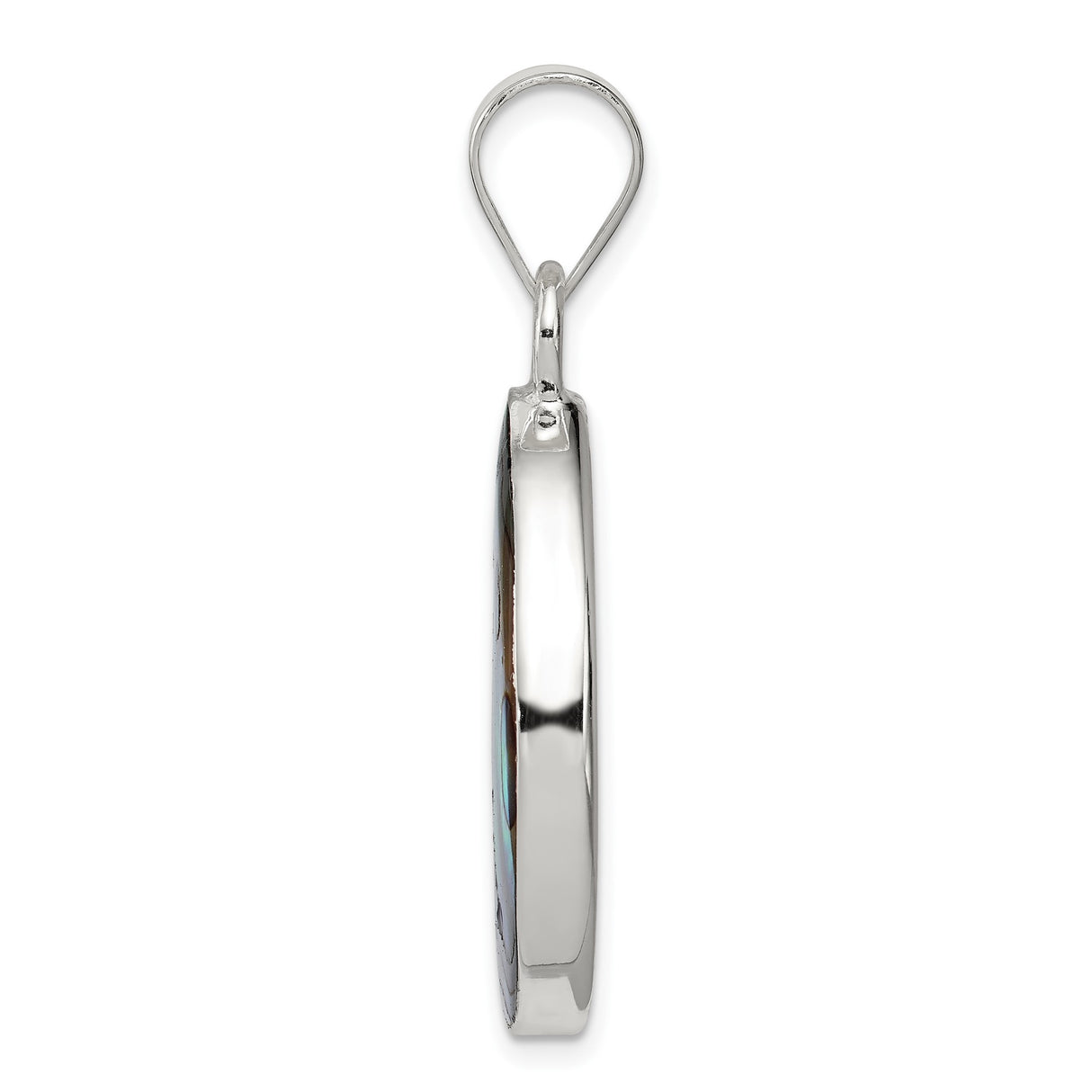 Sterling Silver Teardrop Pendant with Abalone Shell, Iridescent Ocean-Inspired Design