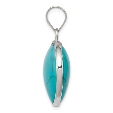 Sterling Silver Heart Pendant with Turquoise, Boho Style, Southwestern Design for Women