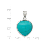 Sterling Silver Heart Pendant with Turquoise, Boho Style, Southwestern Design for Women
