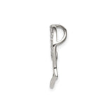 Sterling Silver Pendant with Cubic Zirconia, Heart and Horseshoe Design for Women