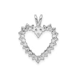 Sterling Silver Heart Pendant with Cubic Zirconia, Open Design Romantic Jewelry for Women