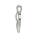 Sterling Silver Heart Pendant with Cubic Zirconia, Open Heart Design for Women