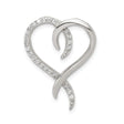 Sterling Silver Heart Pendant with Cubic Zirconia Accents and Open Abstract Design