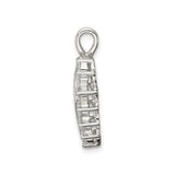 Sterling Silver Heart Pendant with Cubic Zirconia, Hollow Center and Floral Halo Design