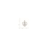Sterling Silver Heart Pendant with Cubic Zirconia and Textured Open Frame for Women