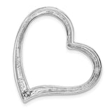 Sterling Silver Heart Pendant with Open Heart Charm, Minimalist Romantic Design for Women