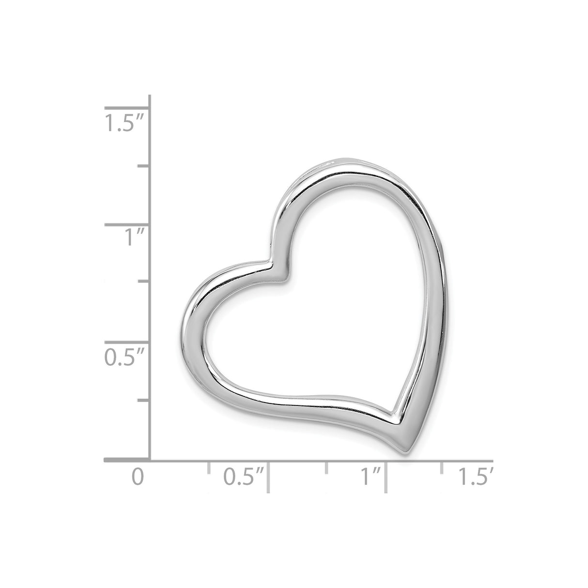 Sterling Silver Heart Pendant with Open Heart Charm, Minimalist Romantic Design for Women
