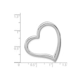 Sterling Silver Heart Pendant with Open Heart Charm, Minimalist Romantic Design for Women