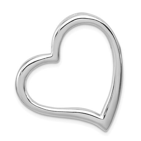 Sterling Silver Heart Pendant with Open Heart Charm, Minimalist Romantic Design for Women