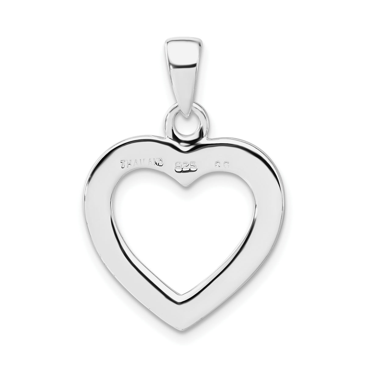 Sterling Silver Open Heart Pendant with Cubic Zirconia Accents, Romantic Dainty Jewelry for Women