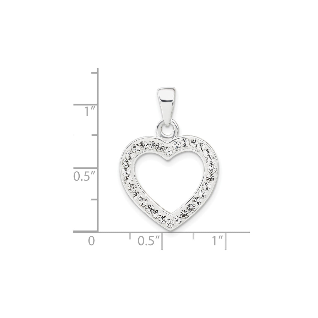 Sterling Silver Open Heart Pendant with Cubic Zirconia Accents, Romantic Dainty Jewelry for Women