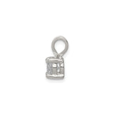 Sterling Silver Solitaire Pendant with Round Cut Cubic Zirconia in Four Prong Setting