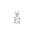 Sterling Silver Solitaire Pendant with Round Cut Cubic Zirconia in Four Prong Setting