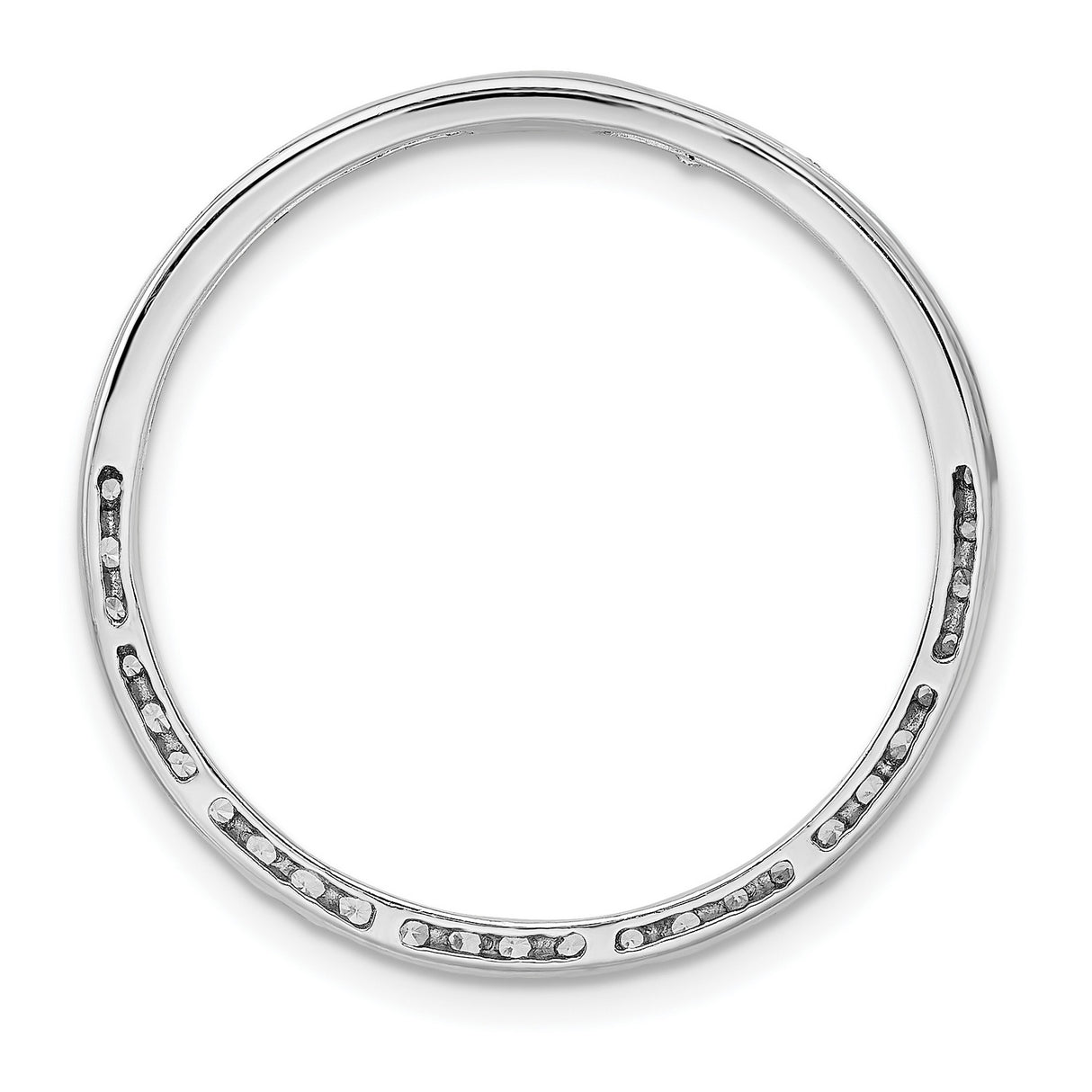 Sterling Silver Eternity Ring with Round Cubic Zirconia, Full Circle Stackable Band