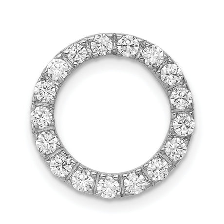 Sterling Silver Circle Pendant with Cubic Zirconia, Eternity and Eternal Love Symbol Charm