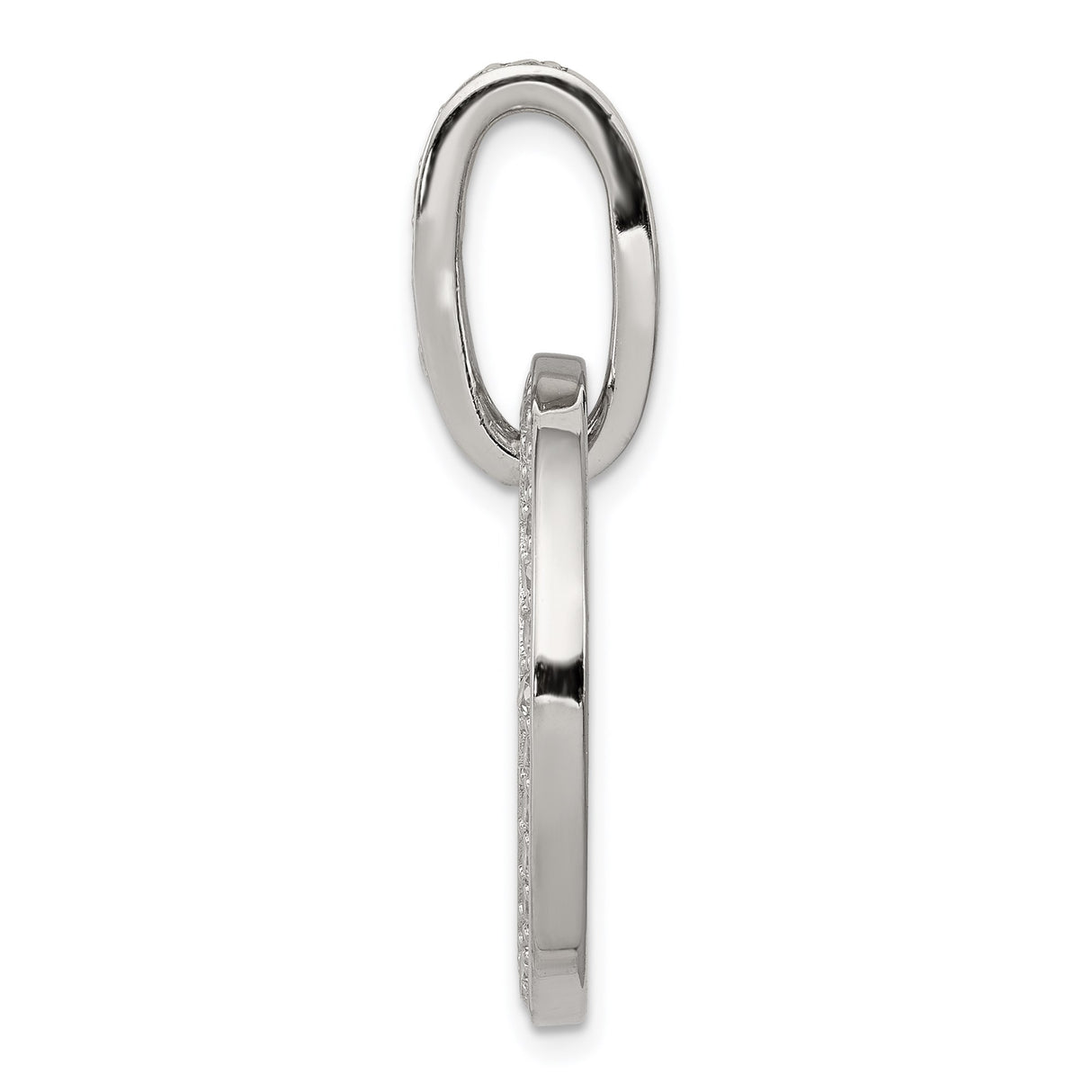 Sterling Silver Open Circle Pendant with Cubic Zirconia, Symbol of Unity and Eternity