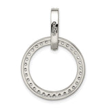 Sterling Silver Open Circle Pendant with Cubic Zirconia, Symbol of Unity and Eternity