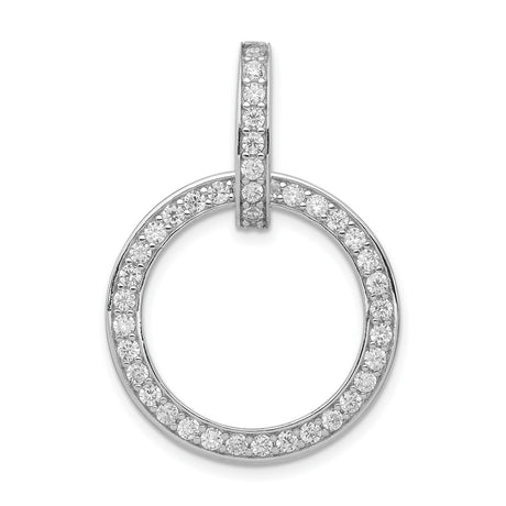Sterling Silver Open Circle Pendant with Cubic Zirconia, Symbol of Unity and Eternity