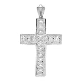 CZ Cross Charm Pendant in Real 925 Sterling Silver