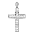 CZ Cross Charm Pendant in Real 925 Sterling Silver