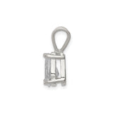 Sterling Silver Teardrop Pendant with Cubic Zirconia in Prong Setting, Minimalist Style