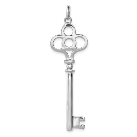 Sterling Silver Key Pendant, Classic Skeleton Key Design Symbolizing Growth and Freedom